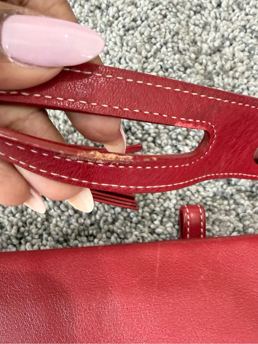 Vintage Coach Red GenuineLeather Y2K Silver Hardware Zip Close Shoulder Bag 1417 - Picture 2 of 15